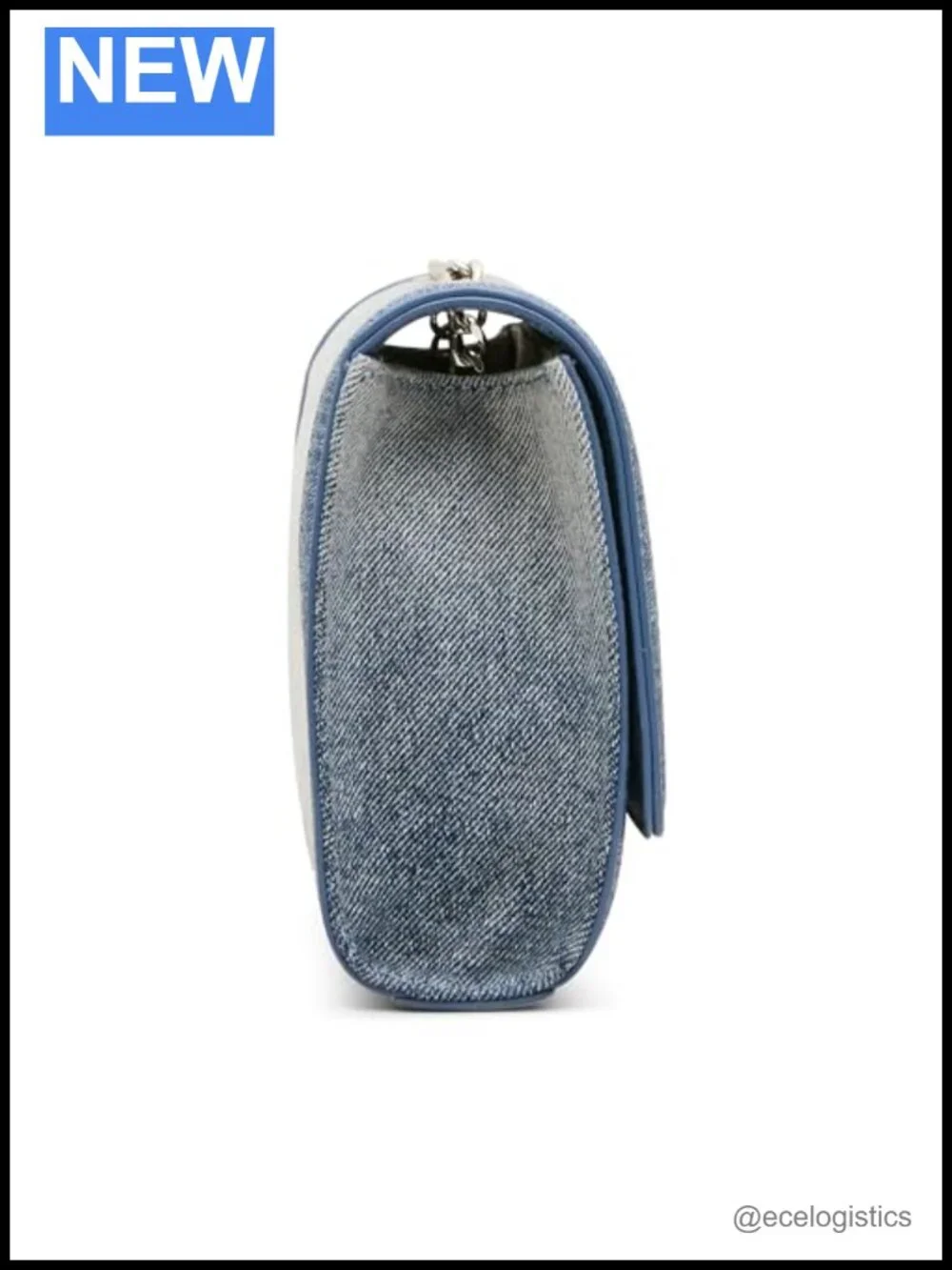Convertible Shoulder Bag with Chain Strap – Denim